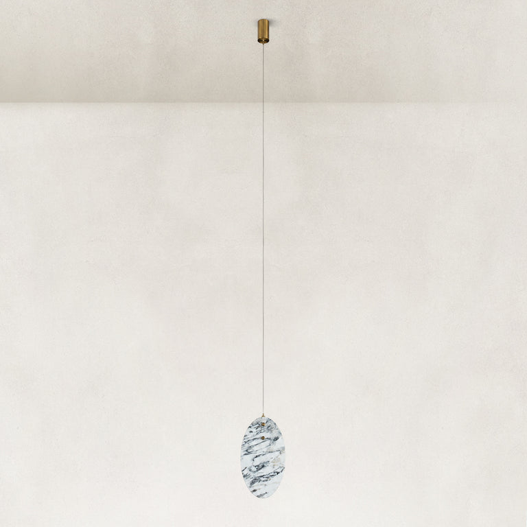 Product detail of Graphic Vein Marble Disc Pendant against a neutral background