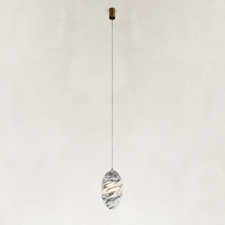 Graphic Vein Marble Disc Pendant shown against a neutral background