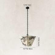 Dimension diagram for Graphic Vein Marble Pendant