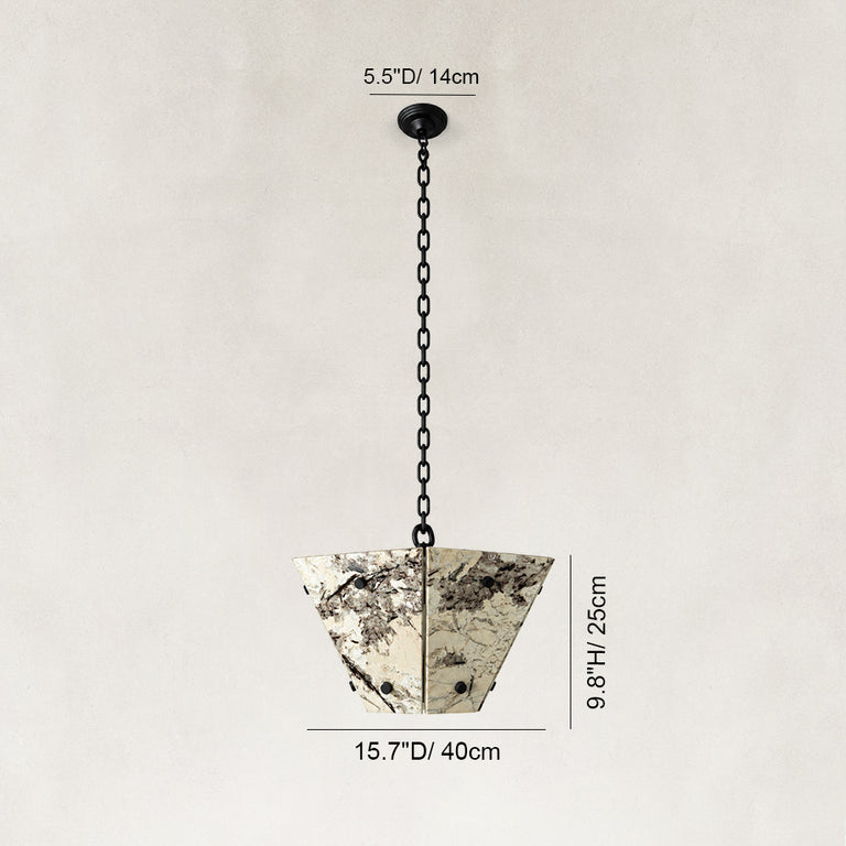 Dimension diagram for Graphic Vein Marble Pendant