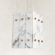 Product detail of Graphic Vein Twelve-Panel Marble Lantern Pendant against a neutral background