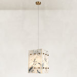 Graphic Vein Twelve-Panel Marble Lantern Pendant shown in full against a neutral background