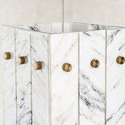 Product detail of Graphic Vein Twelve-Panel Marble Lantern Pendant against a neutral background
