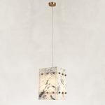 Graphic Vein Twelve-Panel Marble Lantern Pendant shown against a neutral background