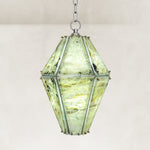Green Faceted Marble Lantern Pendant shown in full against a neutral background