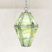 Green Faceted Marble Lantern Pendant shown in full against a neutral background