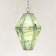 Green Faceted Marble Lantern Pendant shown against a neutral background