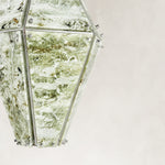 Product detail of Green Faceted Marble Lantern Pendant against a neutral background
