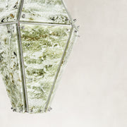 Product detail of Green Faceted Marble Lantern Pendant against a neutral background