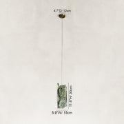 Dimension diagram for Green Four-Panel Marble Pendant
