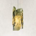 Product detail of Green Four-Panel Marble Pendant against a neutral background