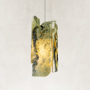 Product detail of Green Four-Panel Marble Pendant against a neutral background