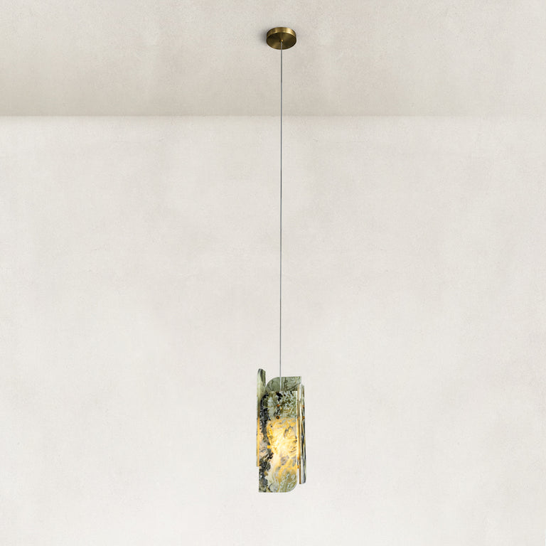 Green Four-Panel Marble Pendant shown in full against a neutral background