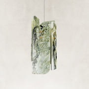 Product detail of Green Four-Panel Marble Pendant against a neutral background