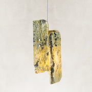 Product detail of Green Layered Four-Panel Marble Pendant against a neutral background