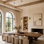 Green Layered Four-Panel Marble Pendant displayed in a furnished interior