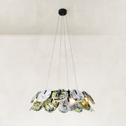 Green Marble Disc Ring Chandelier 31.5