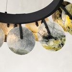 Product detail of Green Marble Disc Ring Chandelier 31.5