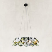 Green Marble Disc Ring Chandelier 31.5