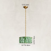 Dimension diagram for Green Marble Drum Pendant
