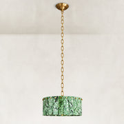 Product detail of Green Marble Drum Pendant against a neutral background