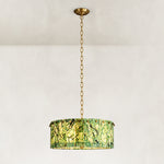 Green Marble Drum Pendant shown in full against a neutral background