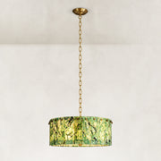 Green Marble Drum Pendant shown in full against a neutral background