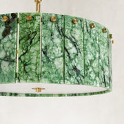 Product detail of Green Marble Drum Pendant against a neutral background