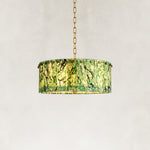Product detail of Green Marble Drum Pendant against a neutral background