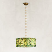 Green Marble Drum Pendant shown against a neutral background