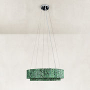 Product detail of Green Marble Halo Ring Chandelier 31.5