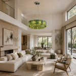 Green Marble Halo Ring Chandelier 31.5
