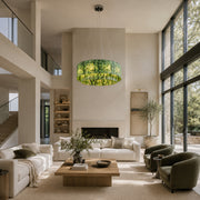 Green Marble Halo Ring Chandelier 31.5
