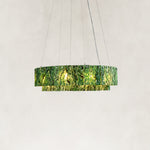 Product detail of Green Marble Halo Ring Chandelier 31.5