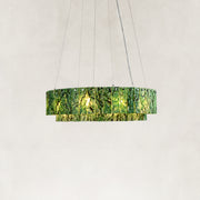 Product detail of Green Marble Halo Ring Chandelier 31.5