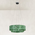 Product detail of Green Marble Halo Ring Chandelier 31.5