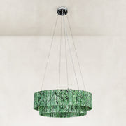 Product detail of Green Marble Halo Ring Chandelier 31.5