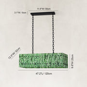 Dimension diagram for Green Marble Island Pendant