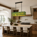 Green Marble Island Pendant installed above a kitchen island