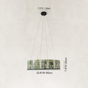 Dimension diagram for Green Marble Ring Chandelier 31.5