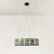 Product detail of Green Marble Ring Chandelier 31.5