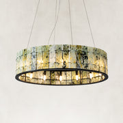 Product detail of Green Marble Ring Chandelier 31.5