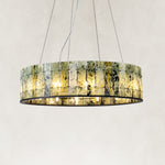Product detail of Green Marble Ring Chandelier 31.5