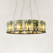 Product detail of Green Marble Ring Chandelier 31.5