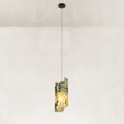 Green Pinwheel Four-Panel Marble Pendant shown in full against a neutral background