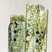 Product detail of Green Pinwheel Four-Panel Marble Pendant against a neutral background