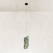 Product detail of Green Pinwheel Four-Panel Marble Pendant against a neutral background