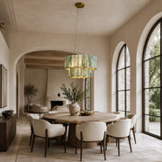 Green Tiered Marble Drum Chandelier 31.5