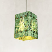 Product detail of Green Twelve-Panel Marble Lantern Pendant against a neutral background