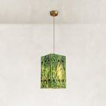 Green Twelve-Panel Marble Lantern Pendant shown in full against a neutral background